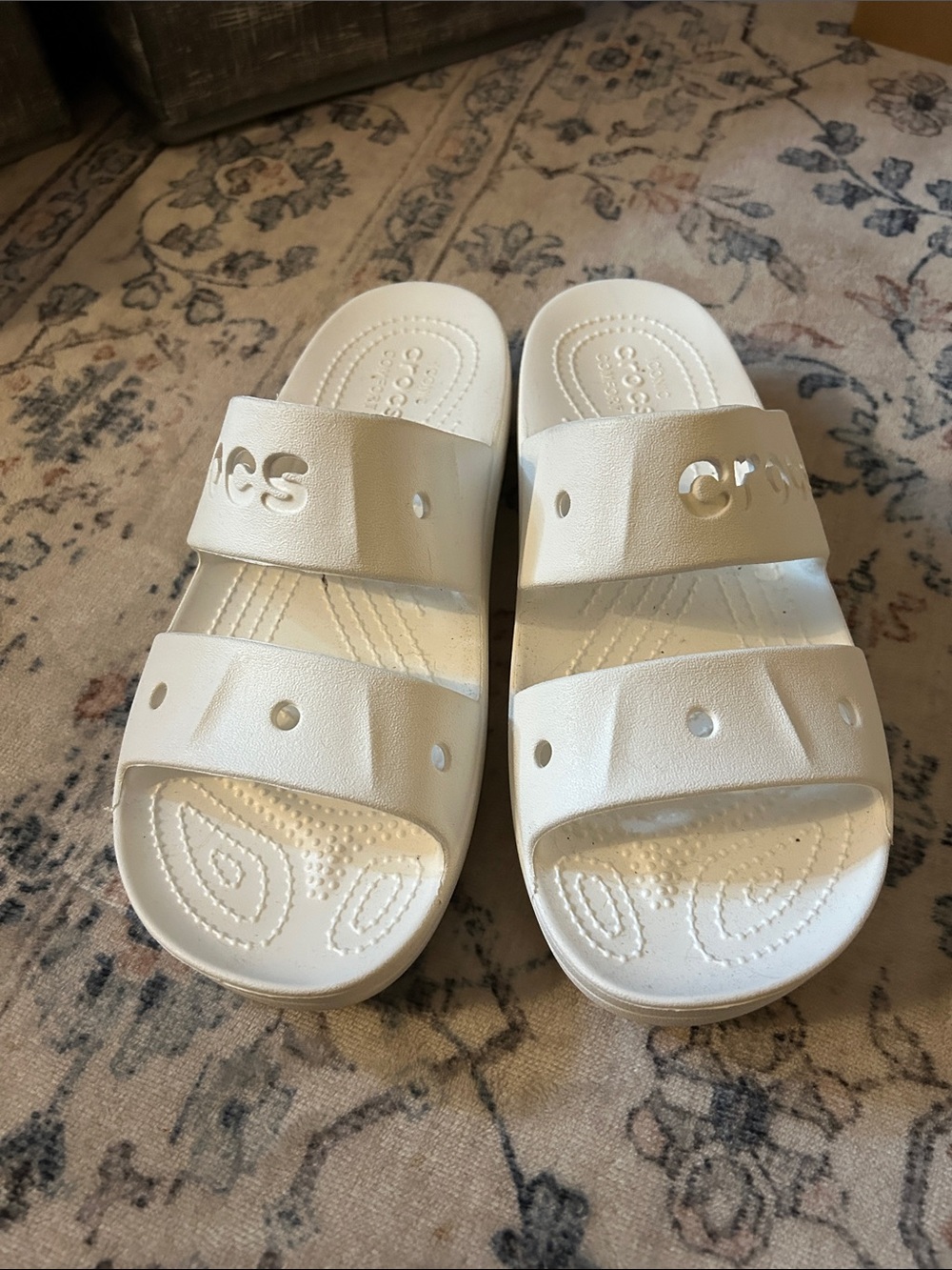 CROCS Double-Strap Slide Sandals in White